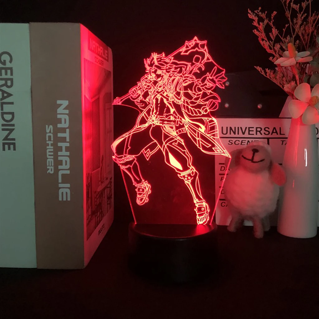 

Anime Game Figure Arataki Itto Night Light Demon Slayer Lamp Room Deco Genshin Impact Base And Acrylic Board Are Sold Separately