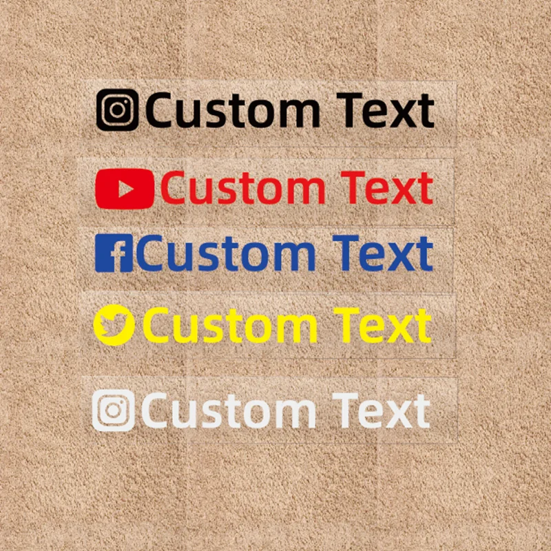 

Custom Text Stickers For Instagram Twitter YouTube Facebook and So On Decals car Rear Windshield Motorbike Drop Shipping
