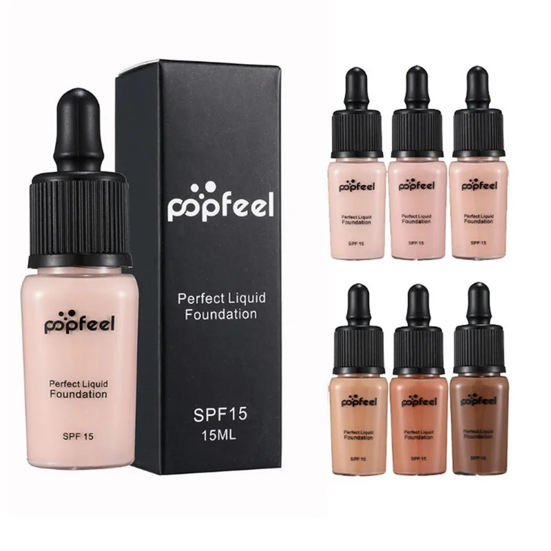 Popfeel Face Foundation Cream Base Makeup Professional Matte Finish Make Up Liquid Concealer Waterproof Brand Natural Cosmetic |