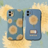 blue sunflower tpu soft phone case for iphone 11 128gb pro x xs max xr 7 8 plus se2020 non slip anti drop back cover
