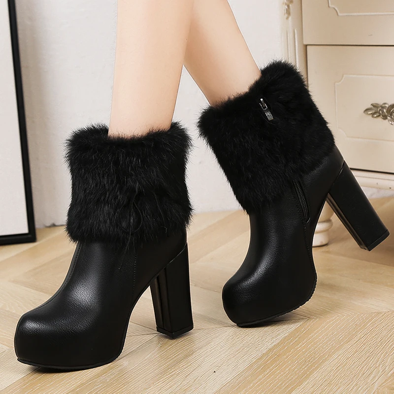 

Winter Fashion boots style Square heel women femininas ankle boots botas woman masculina zapatos botines mujer chaussure shoes
