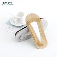 fashion women boat non slip invisible show soft breathable cotton short socks of lace embroidery gift socks mixed color 4 pairs