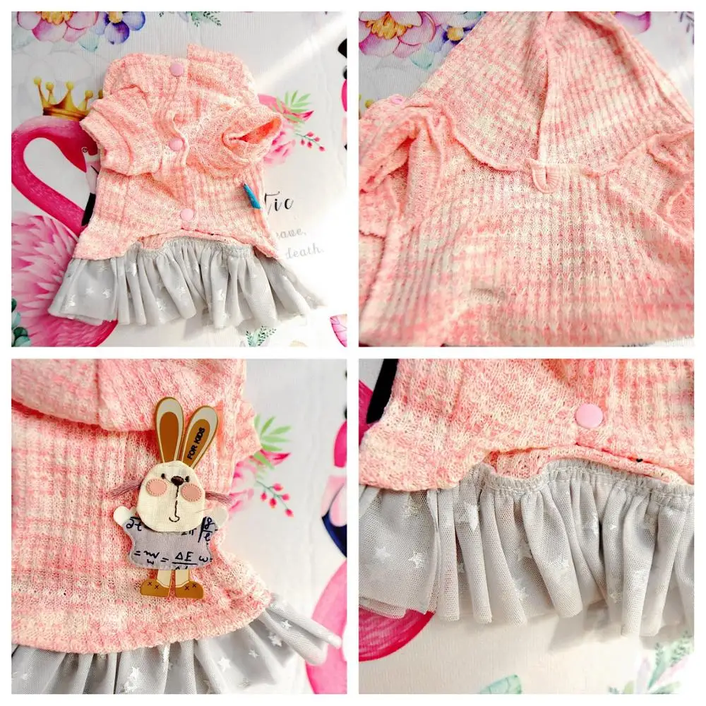 Розовое флисовое пальто для собаки теплое щенка толстый воротник XS XL Одежда