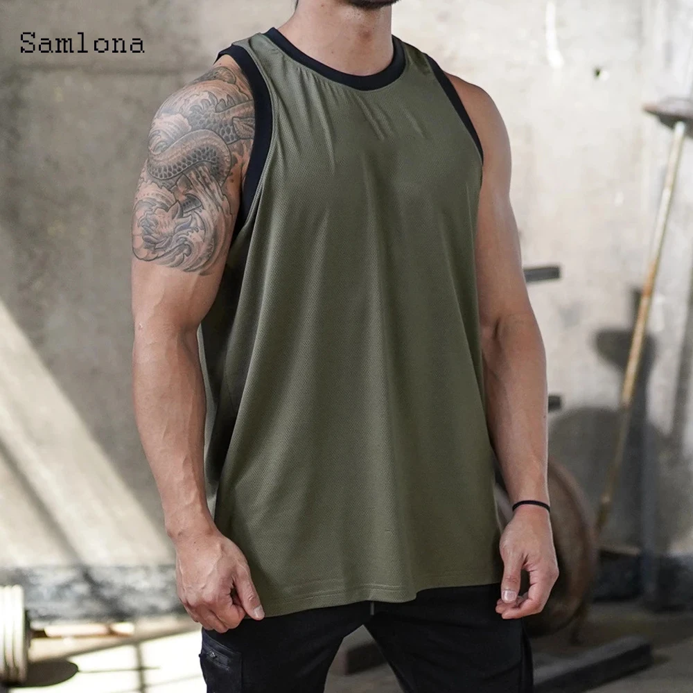 

Майка мужская без рукавов, модная цветная безрукавка в стиле пэчворк, корейский тренд, спортивная одежда, повседневная рубашка, лето 2020
