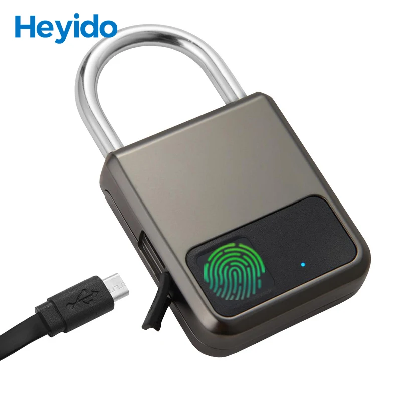 

Smart Fingerprint Identification Padlock Lock 20 Groups Fingerprint Storage Electric Anti-Thief Luggage Padlock Lock USB Charger