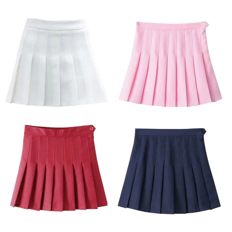 

Women High Waist Tennis Pleated Short Skirts School Girls Mini Skirt
