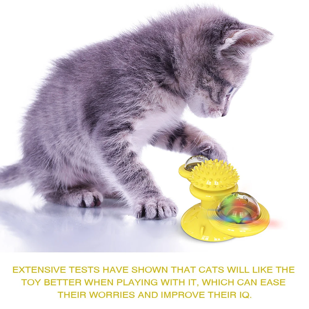 

Cat Toys Turntable Windmill Ball Whirling Toy Pet Toys Cat Kitten Play Game Cats Interactive Puzzle Training Supplies