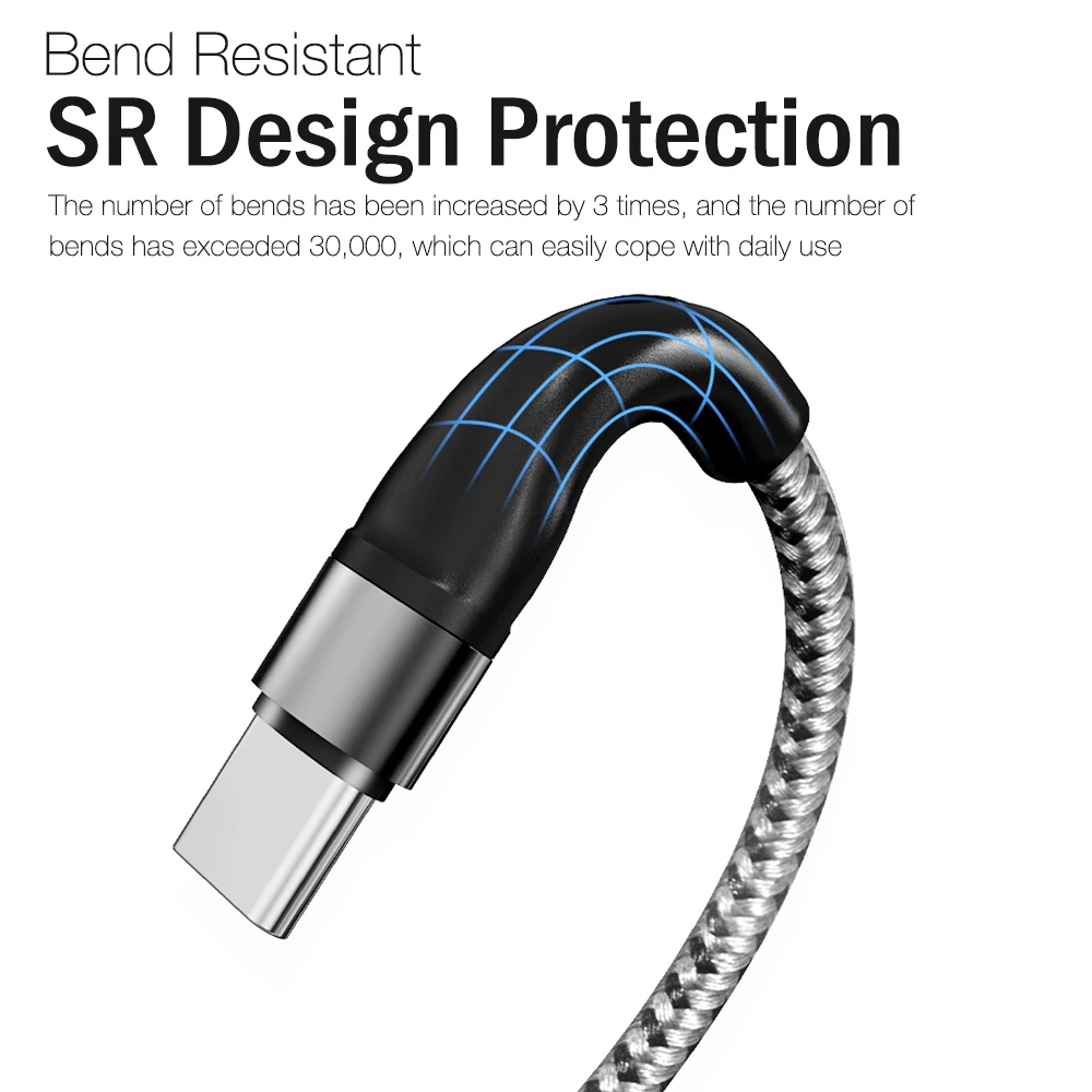 Кабель PD USB C-USB Type C для MacBook iPad Pro планшета Samsung Xiaomi POCO 60 Вт 2 м зарядное устройство