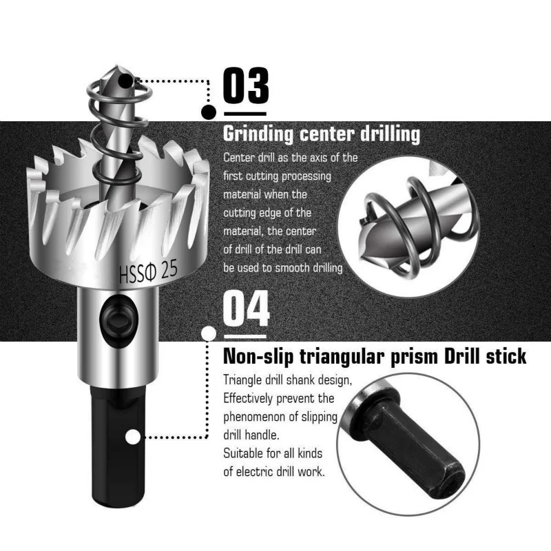 Набор корончатых сверел из быстрорежущей стали 16/18 5/20/25/30 мм 5 шт. | Инструменты