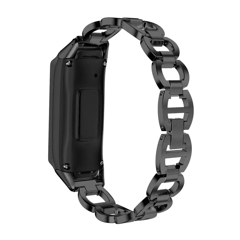 Black Роскошные часы с металлическим ремешком для Galaxy Fit SM-R370 браслет из нержавеющей стали сменный ремешок - Цвет ремешка: Black