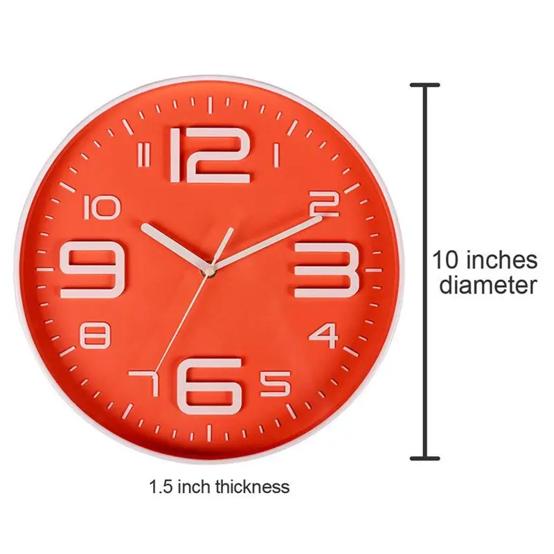 Большие бесшумные настенные часы с 3D цифрами для помещений работающие от