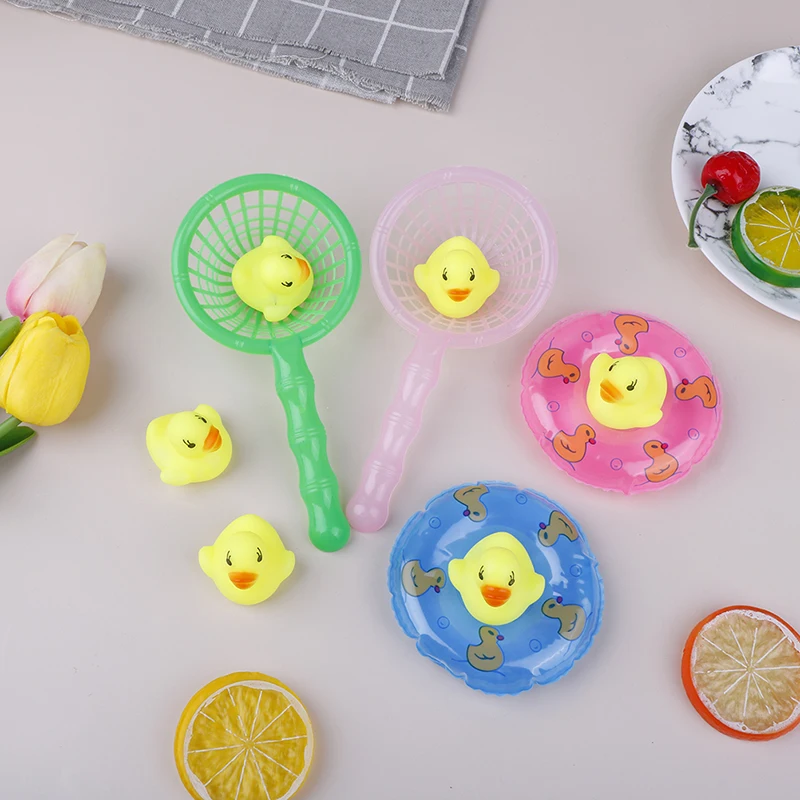 

2022 5 шт./компл. Мини Детские Игрушки для ванны, милая резиновая рыболовная сеть в виде утки, игры для душа, оптовая продажа