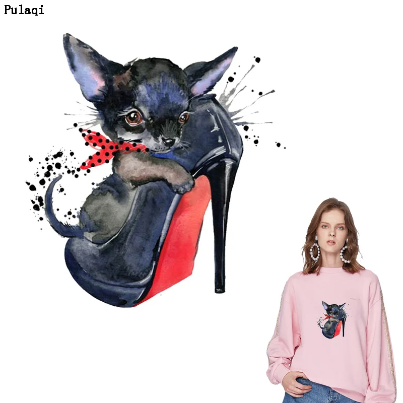 Pulaqi милый кот теплопроводная поливинилхлоридная патчи для переноса утюгом
