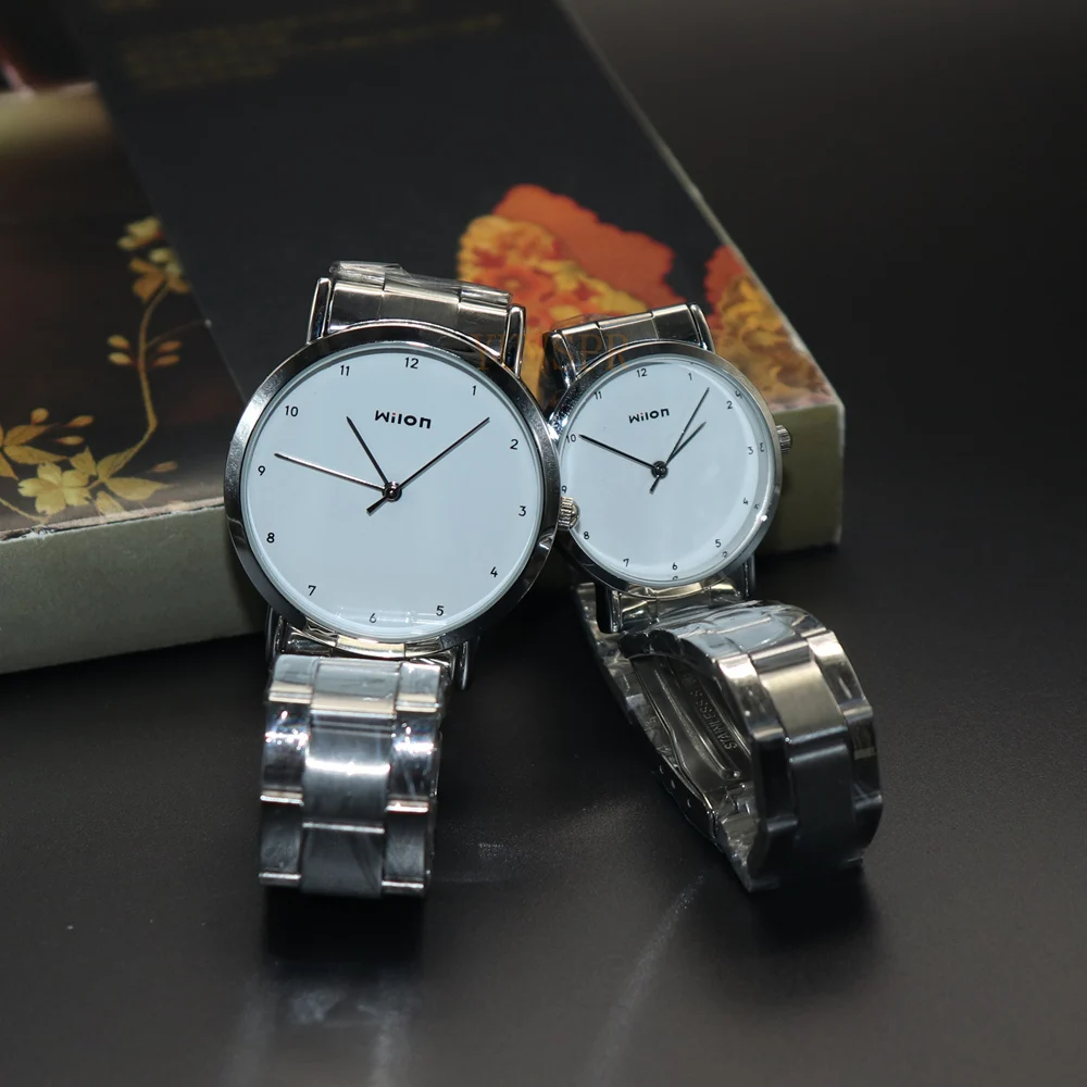 

Woman Watch Couple Watches HK Wilon Brand Quartz Watches Minimalism Simple Fashion Wristband for Lovers Gift Men Clock 906