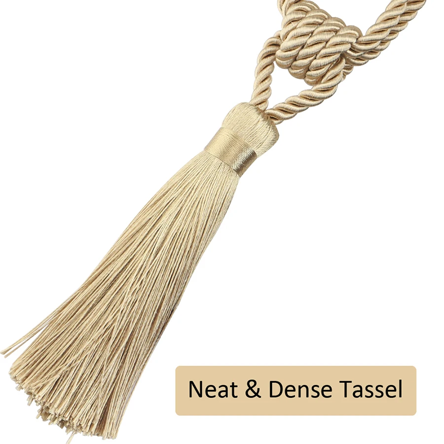 BEL AVENIR 1Pc Handmade Tassel Curtain Tieback Room Accessories Gold Buckle Rope Home Decoration Holdback Window Fringe | Дом и сад
