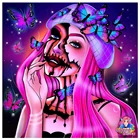 Алмазная 5D картина сделай сам, бабочки, призрак, женщина, лицо, рукоделие, полная выкладка, алмазная вышивка, Готическая леди, ручная работа, A2418