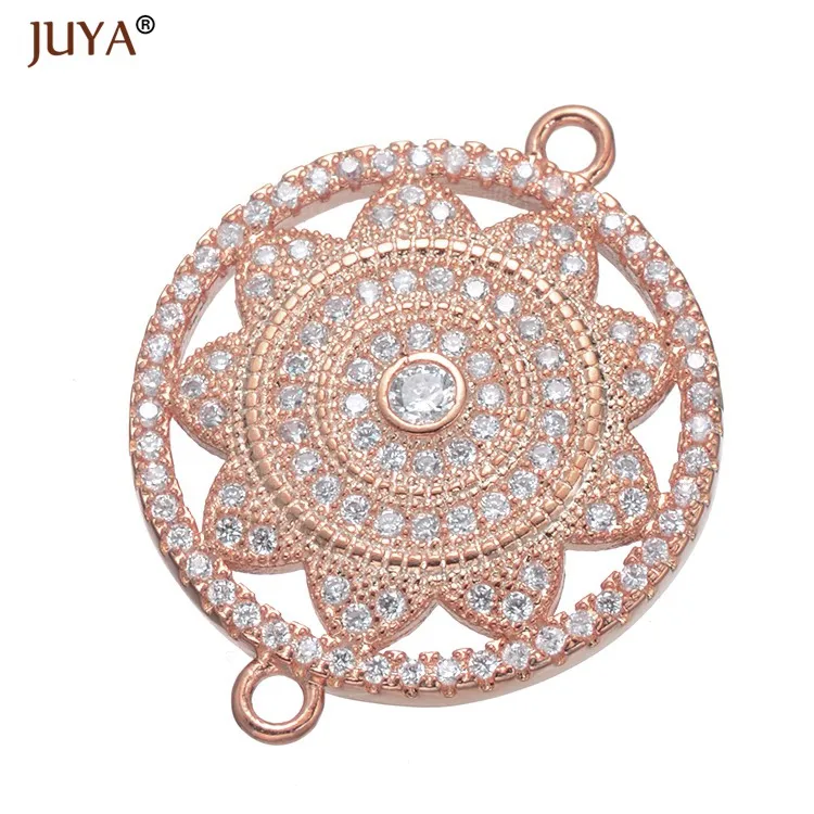 rose gold Материалы для изготовления украшений Блестящий Цирконий горный хрусталь последовательный разъем Шарм аксессуары для браслет, ожерелье, серьги diy материал рукоделие фурнитура - Цвет: rose gold