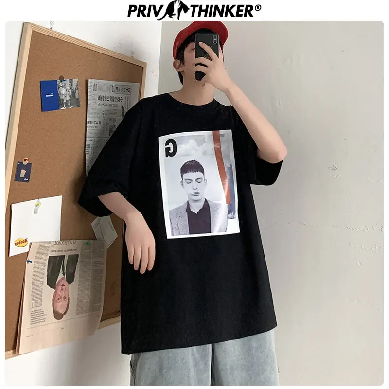 Мужская футболка с короткими рукавами Privathinker уличная свободная в стиле хип-хоп