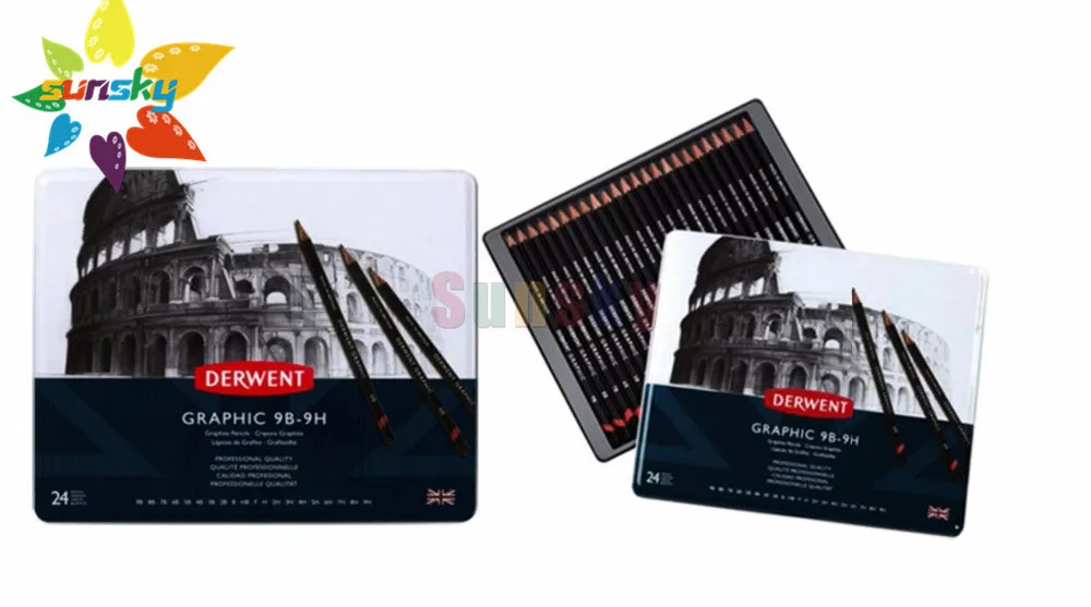 24 шт./компл. 34202 набор карандашей для скетчей деревянная ручка древесная