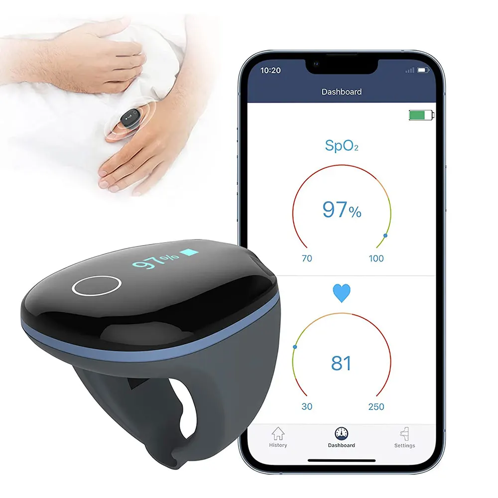 

Пульсоксиметр для измерения кислорода в крови, 12 часов, Bluetooth