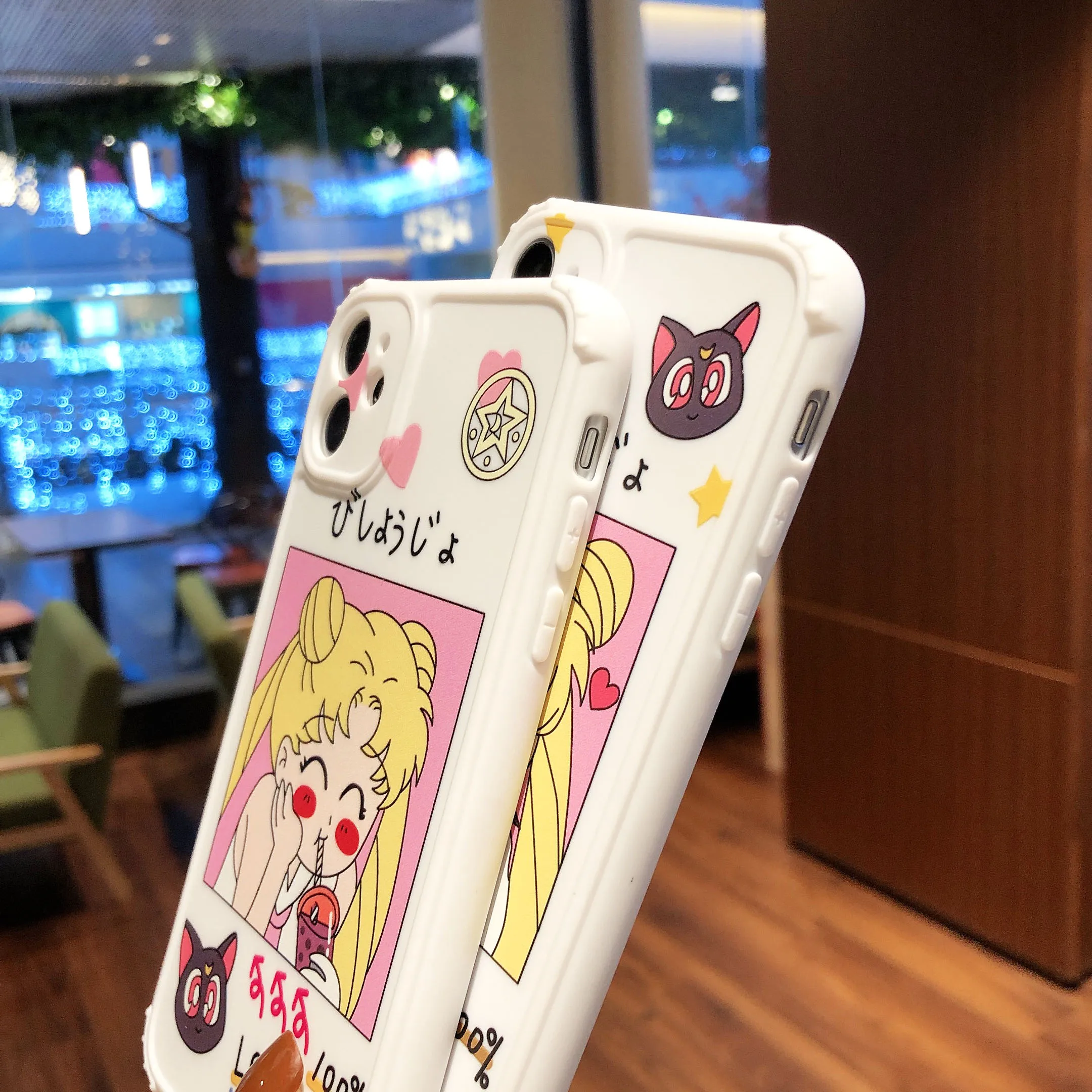 

Cute Cartoon kawaii Sailor Moon Phone Case For iphone 12 mini 11 Pro X Xs Max Xr 8 7 Plus SE2 Anti-fall Silicone Soft Cover Capa