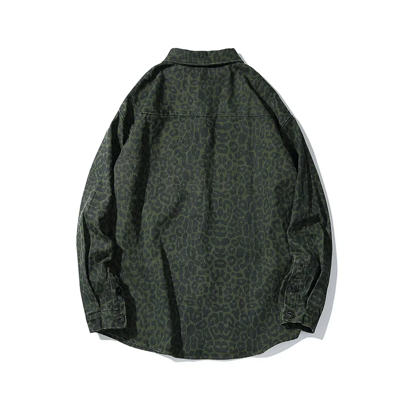 

2020 Autumn Winter Fashion European American Retro Leopard Print Loose Long-Sleeved Top Men's Shirt Hip-Hop Jacket Trend Brand