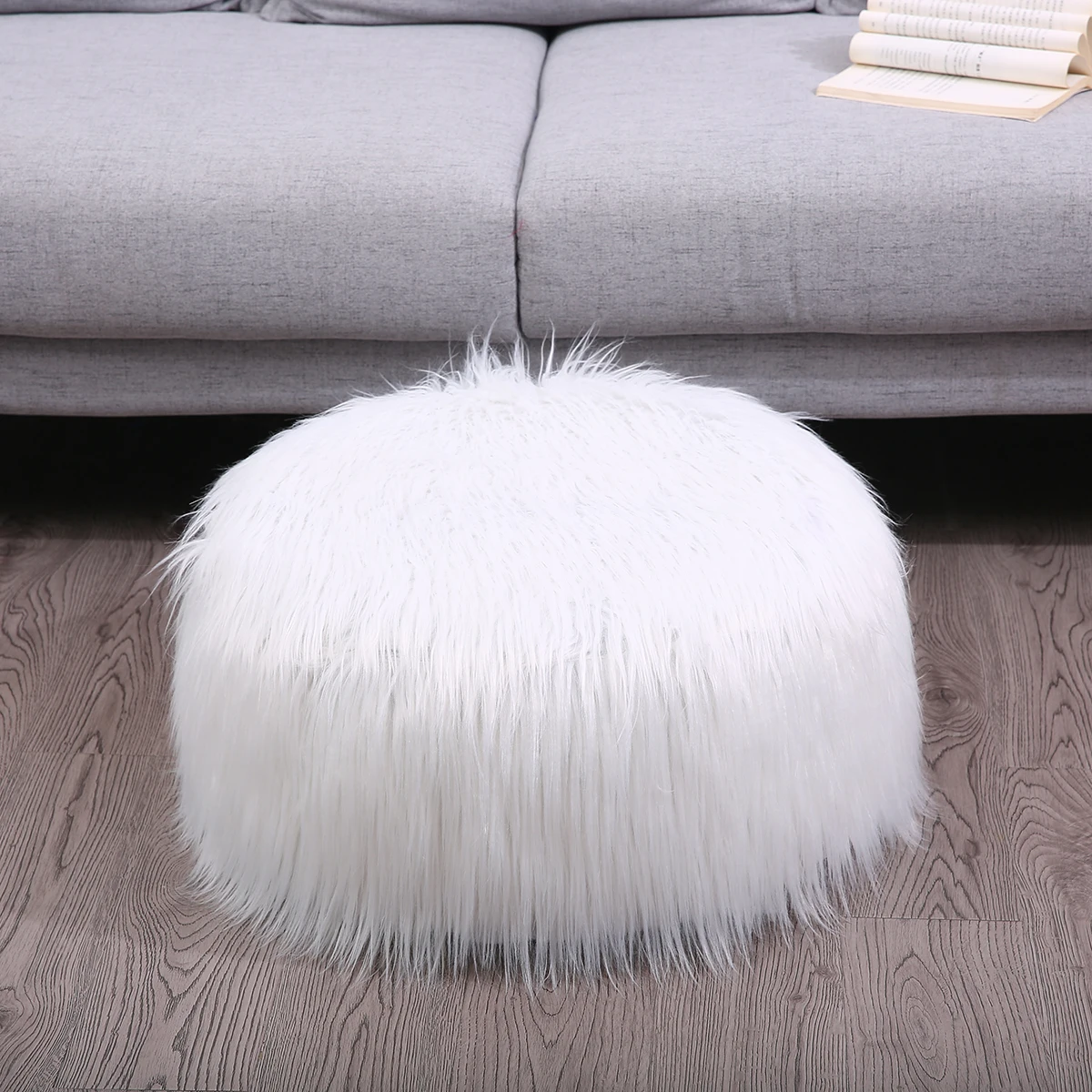 Shaggy съемный надувные мешки для бобов мягкий пушистый футон из искусственного