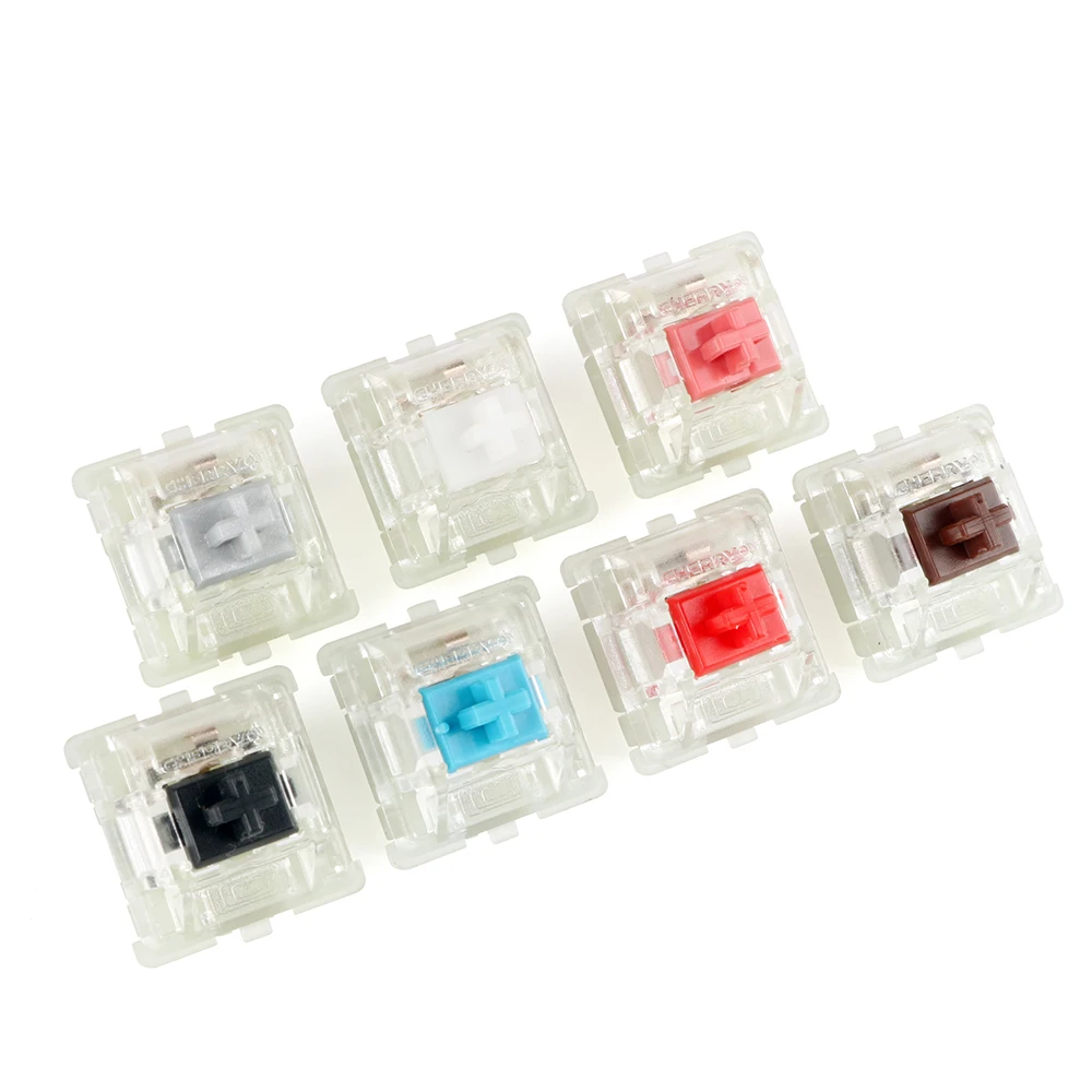 Original Cherry MX Mechanical Keyboard Switch 3 pins Transparent RGB Silver MX Brown Blue Switch Silent Red Gaming Anne Pro 2