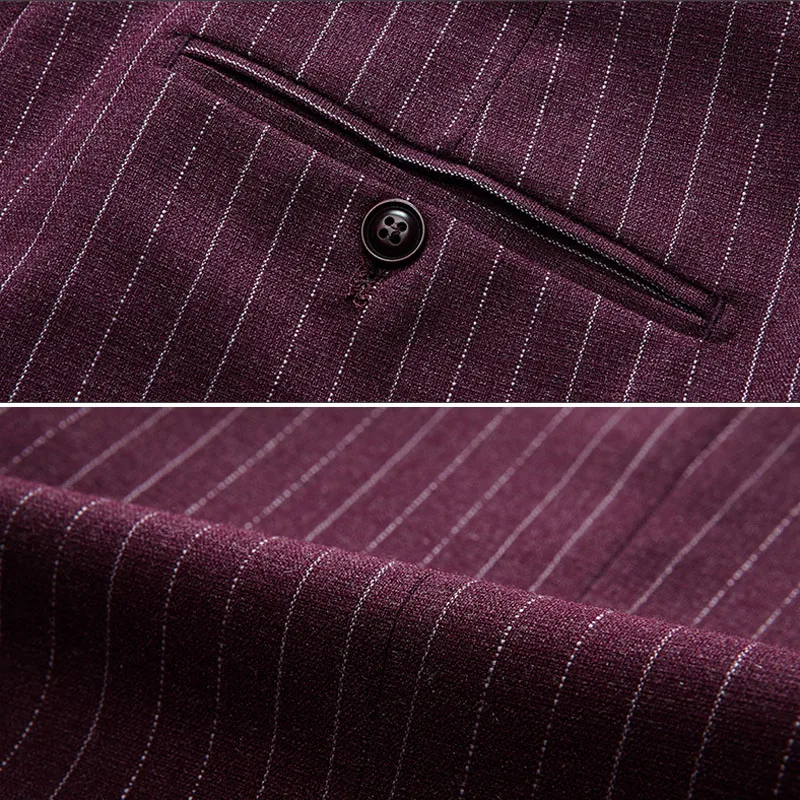 

Men's Suit Slim Fit Fashion Stripe Suits Men Gentleman 3 Pieces Wedding Dress Suits For Groom Party Costume Homme Mariage