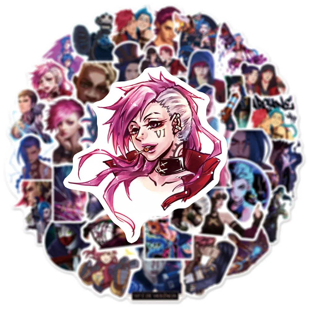 103050pcs game arcane graffiti stickers for laptop skateboard fridge suitcase waterproof cool sticker decal packs kid toy free global shipping