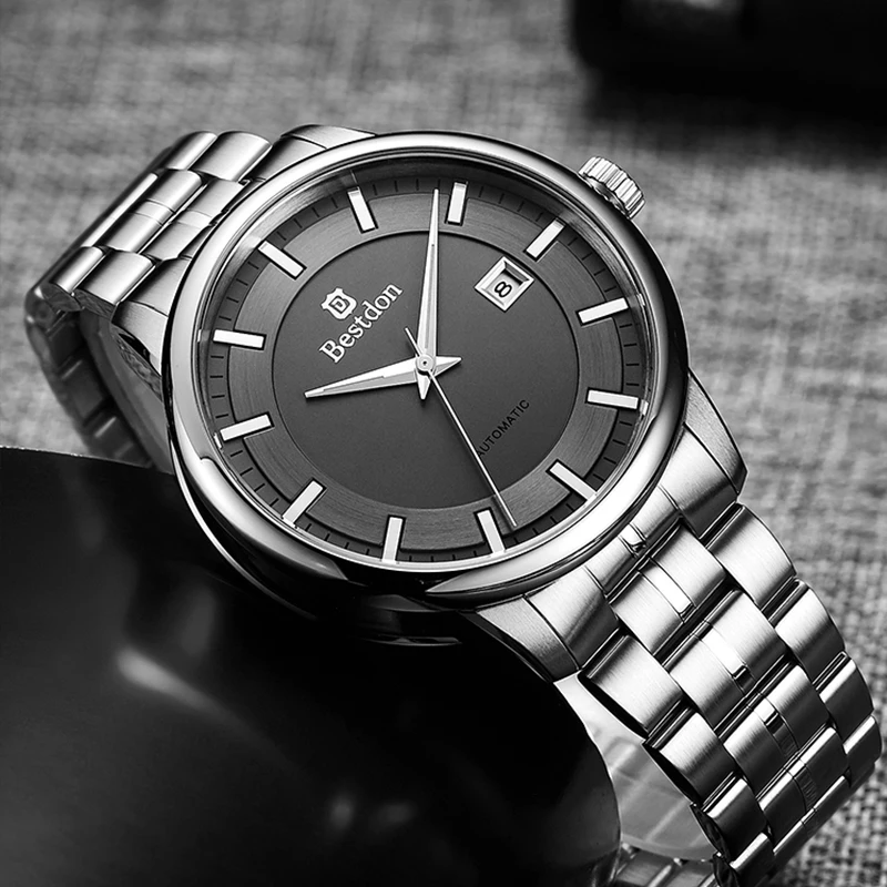 Мужские часы от известного бренда Bestdon Gold автоматические механические с синим и