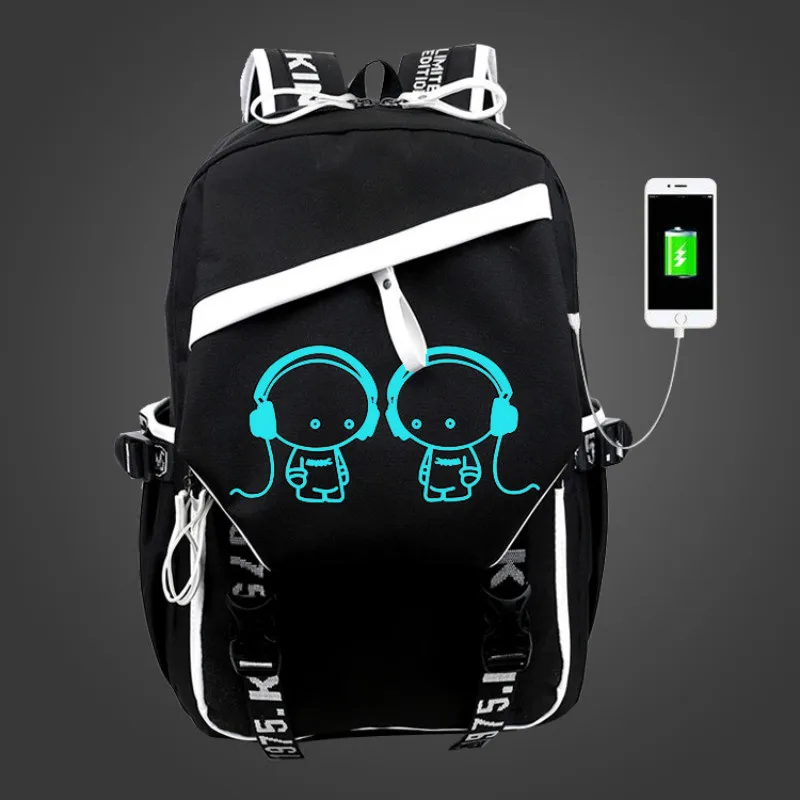 Новинка светящаяся школьная сумка для студентов рюкзак ноутбука аниме мальчиков