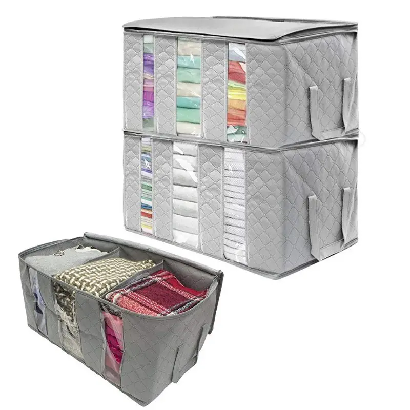 

3PCS Clothes Storage Bags Thick Foldable Organizer Storage Bins for Clothes