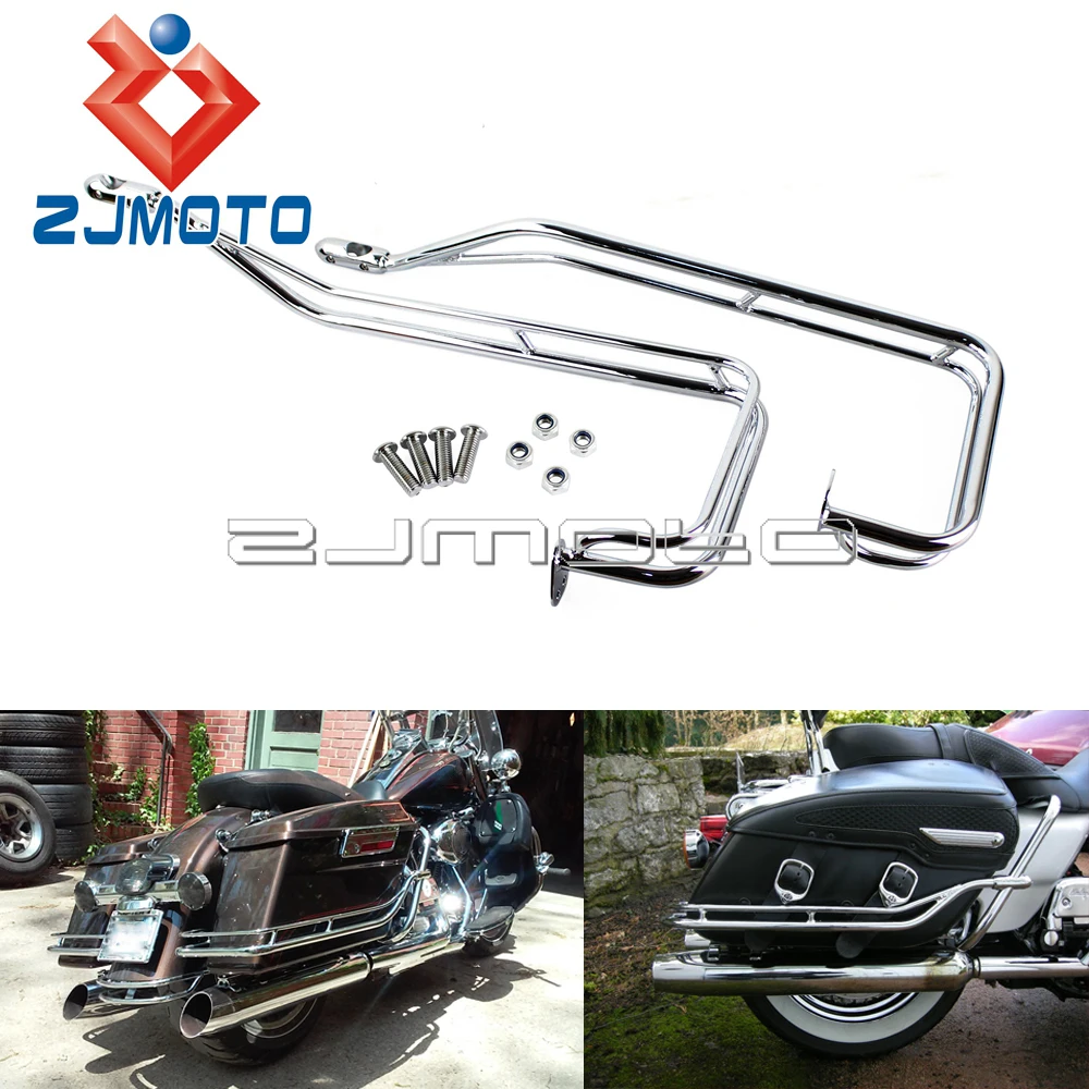 Мотоцикл двойной рельс защита седельной сумки комплект для Харлей FLHR Road King FLHTC FLHX