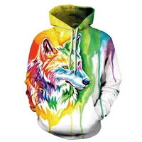 fox and wolf printed women 3d hoodies brand sweatshirts girl boy pullover fashion tracksuits animal streetwear lovers sweatshirt