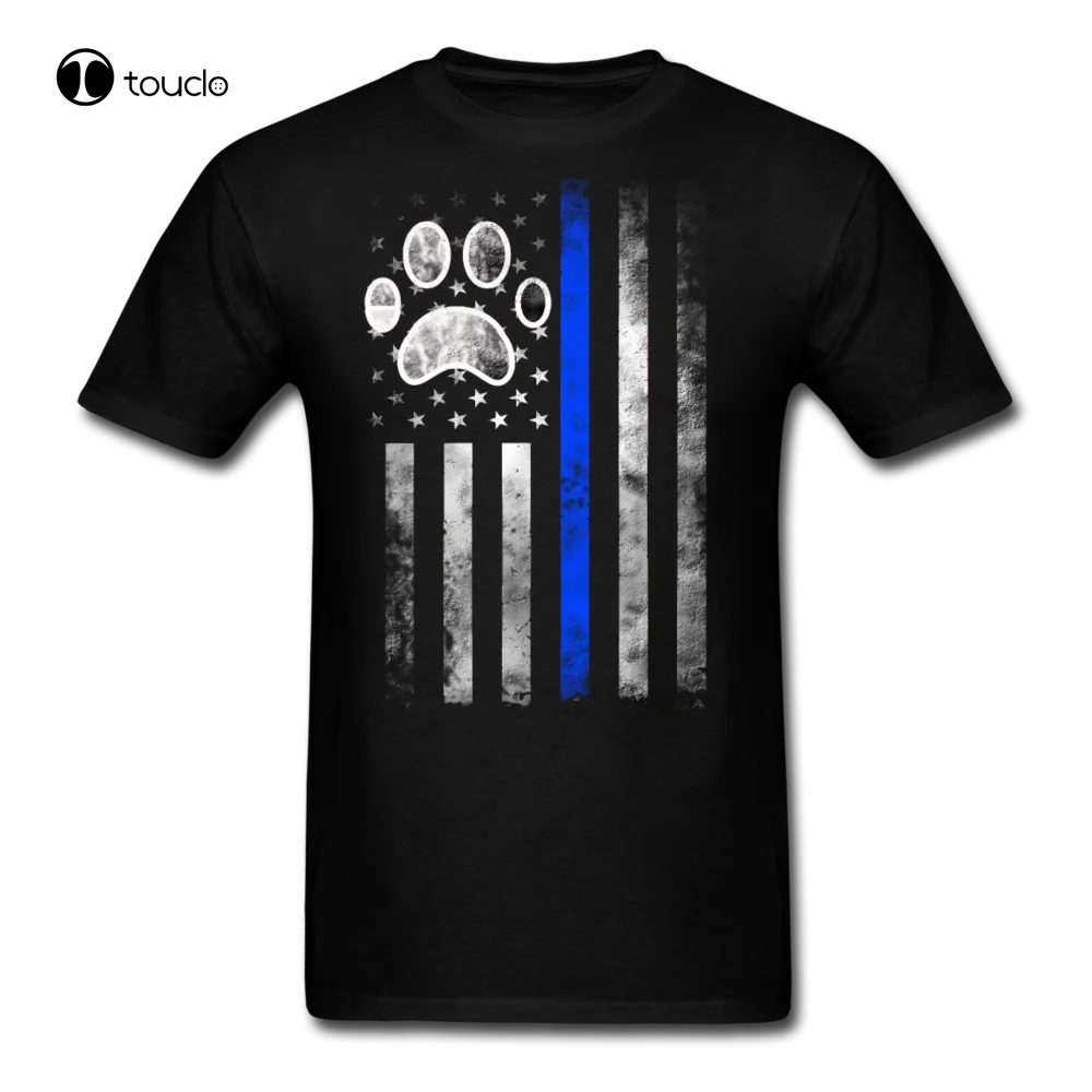 

K9 Police Officer Patriotic Usa Flag Thin Blue Line T-Shirt