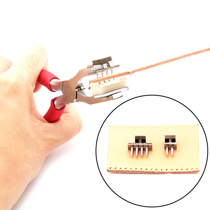 MIUSIE 4 мм 2 + зубца сделай сам бесшумный дырокол для кожи инструменты ручной ромб