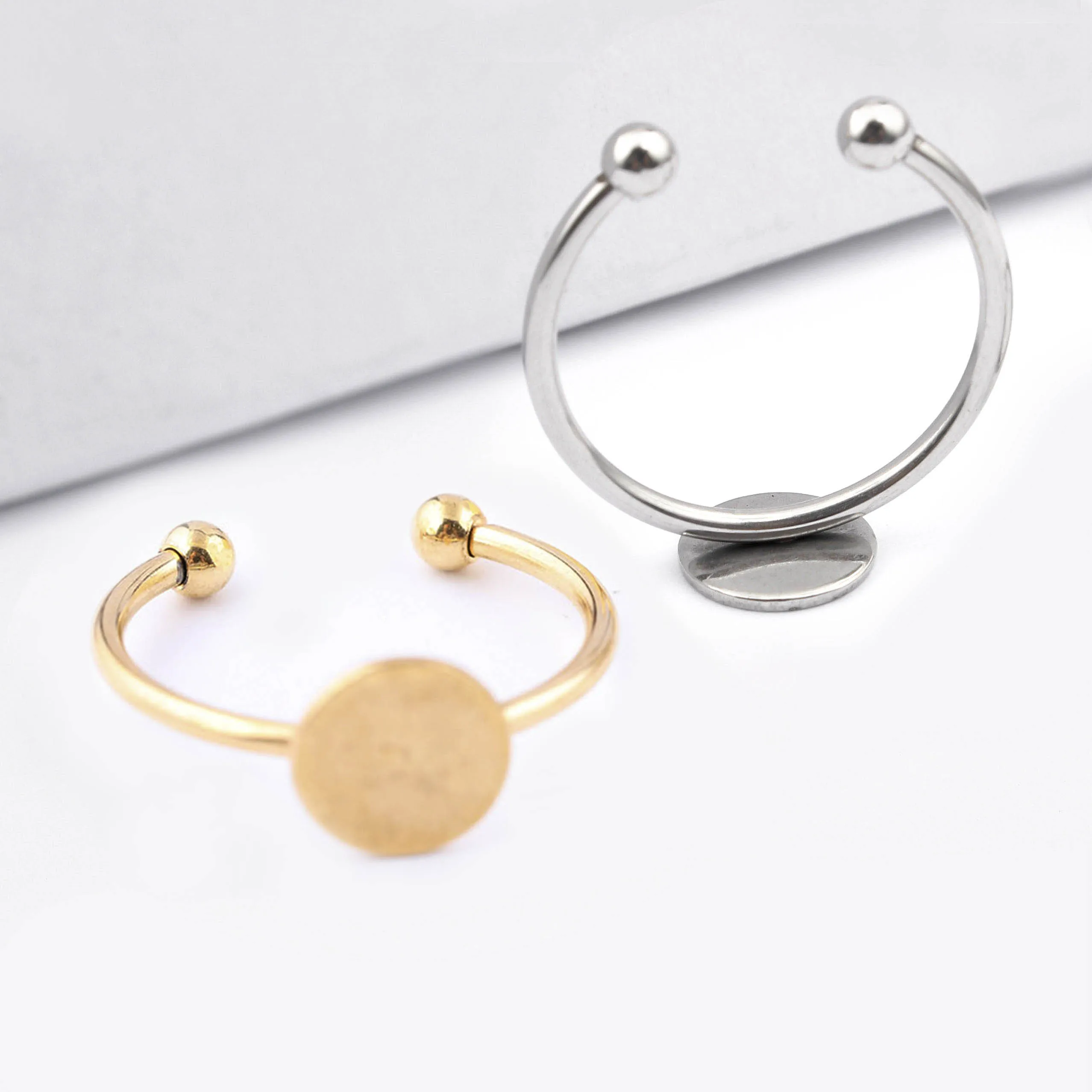 10 шт. круглые заклепки для колец из нержавеющей стали|Ювелирная фурнитура и