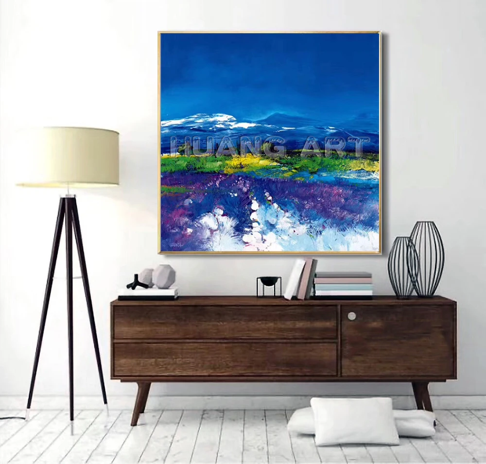 Специальная масляная живопись сельского ландшафта Ручная роспись высокое