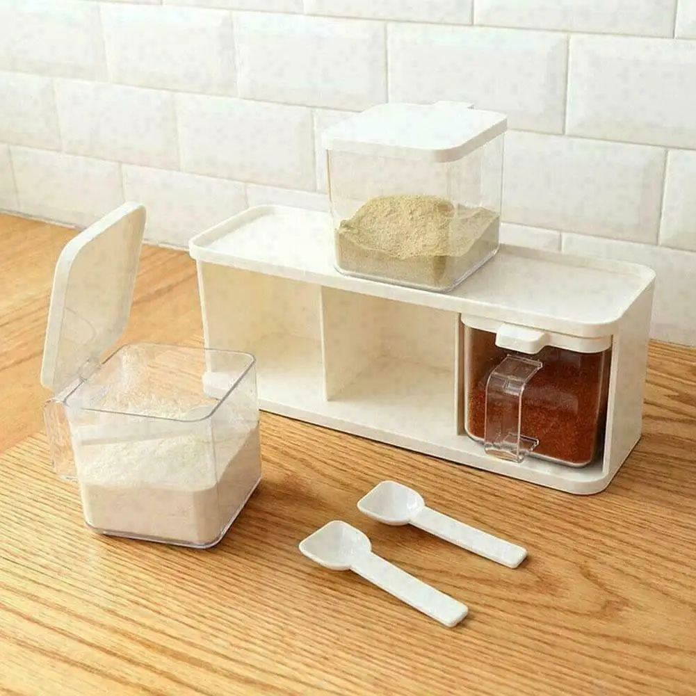 3 прозрачные сетки прозрачная коробка с приправами специи стеллажи для хранения