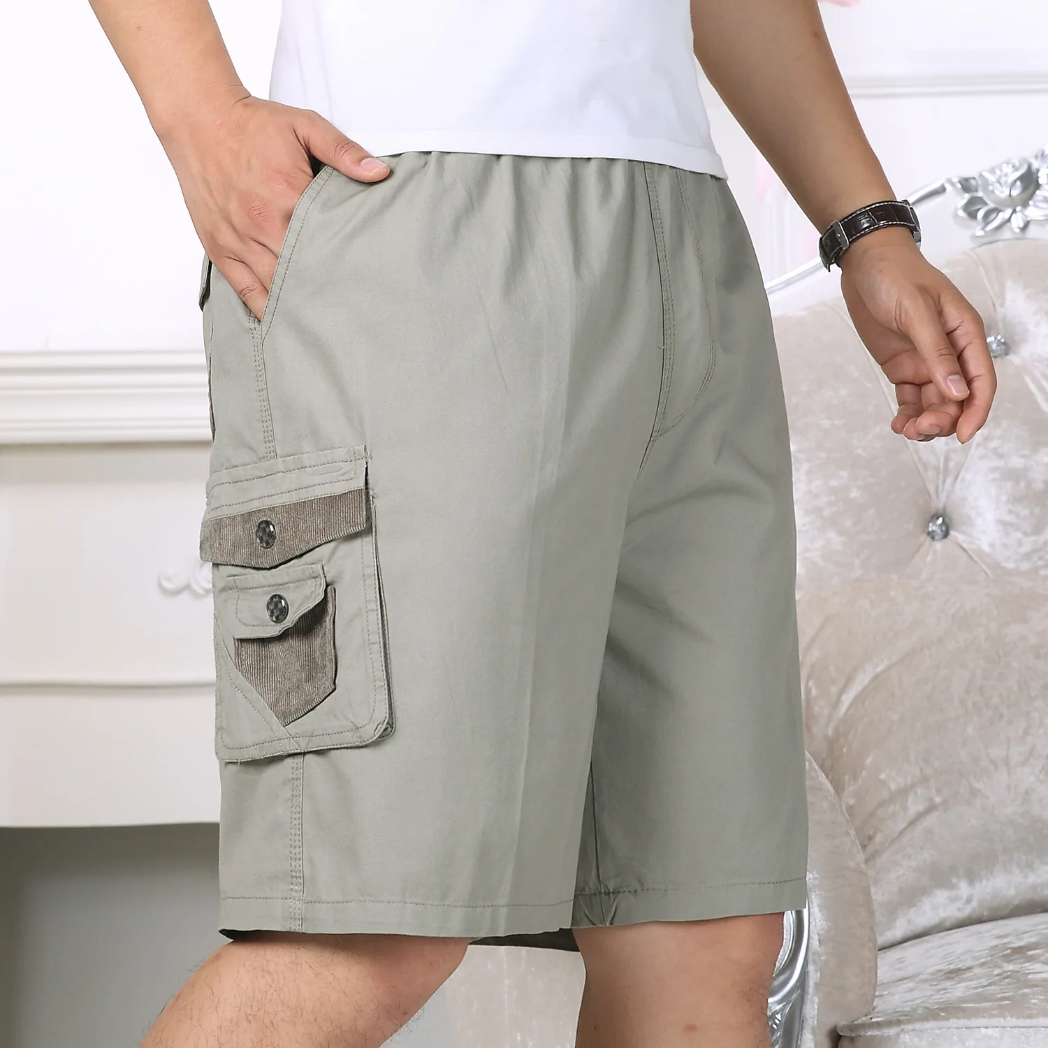 Шорты карго мужские с большими карманами модные повседневные Хлопковые Штаны