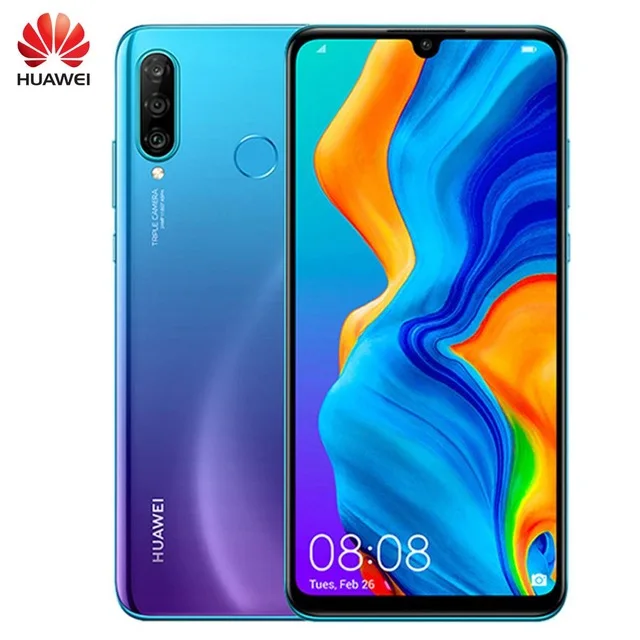 Синий Глобальная версия HUAWEI P30 Lite Nova 4e смартфон 4G 128G 6,1" полноэкранный Android 9,0 Kirin 710 Восьмиядерный 4* камеры - Цвет: Синий