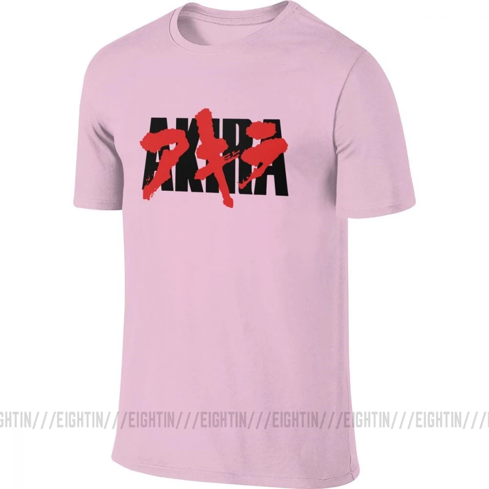 Забавная Акира куртка футболка для мужчин хлопок футболка Манга Kaneda Vaporwave спереди сзади две стороны короткий рукав тройники оригинальные топы - Цвет: Розовый
