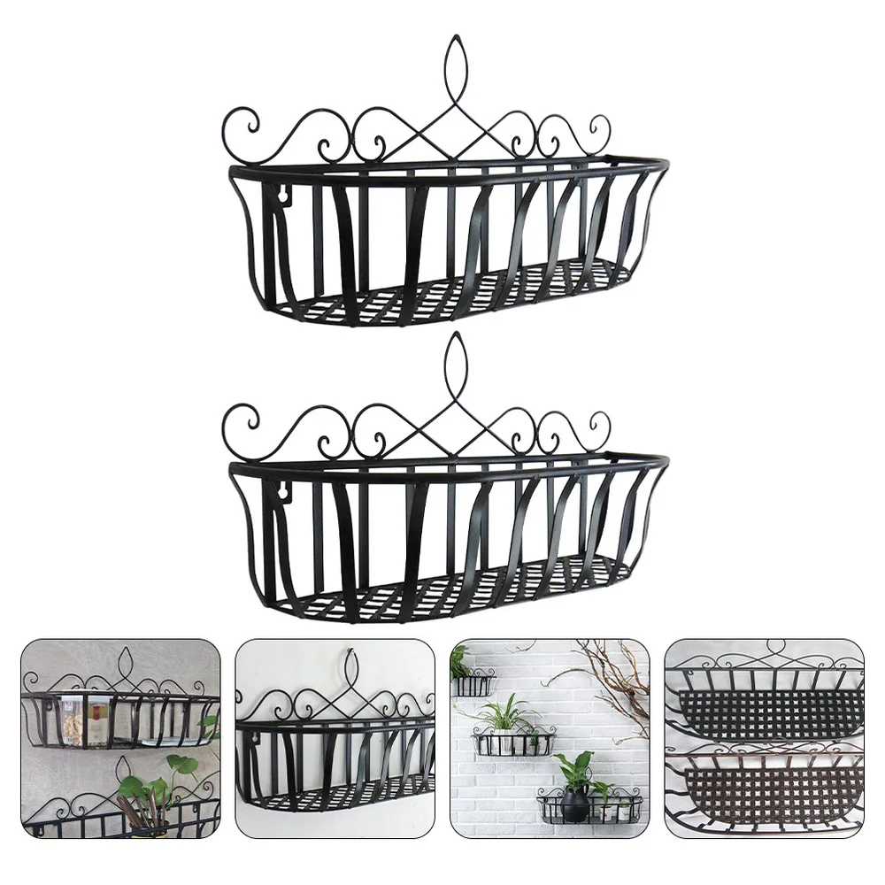 

2pcs Hanging Flowerpot Rack Decorative Plant Storage Shelf Home Adornment