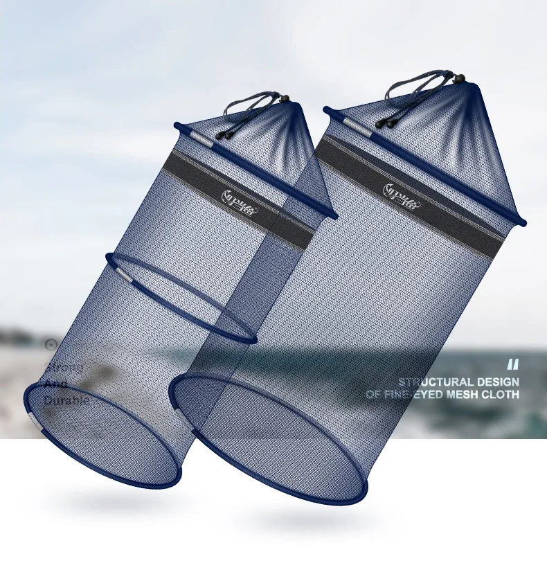 Fishing Bucket Quick Dry Small Mesh Storage Bag Beach Combing Crab Lobster Anti-jump Net Pocket Fish Shrimp Basket