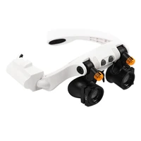 32225 21sx glasses magnifier head mounted magnifier with led light electronic maintenance magnifier with 7 pairs lenses