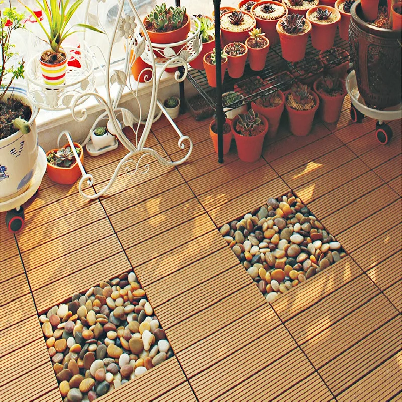 1 шт. 300 x 300X 22 мм деревянный мозаичный пол для балкона DIY пластиковый экологичный