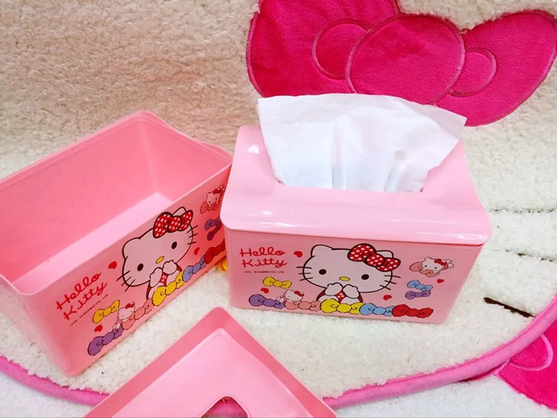 

Cute Design Table Desk Tissue Box Melody KT Cartoon Square Paper Holder Box Toilet Paper Tool Dispenser Girl Room Home Decor