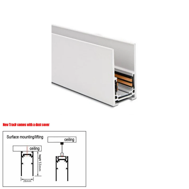 Новинка 2025 года 48 В 4 провода белая магнитная дорожка встроенная поверхность