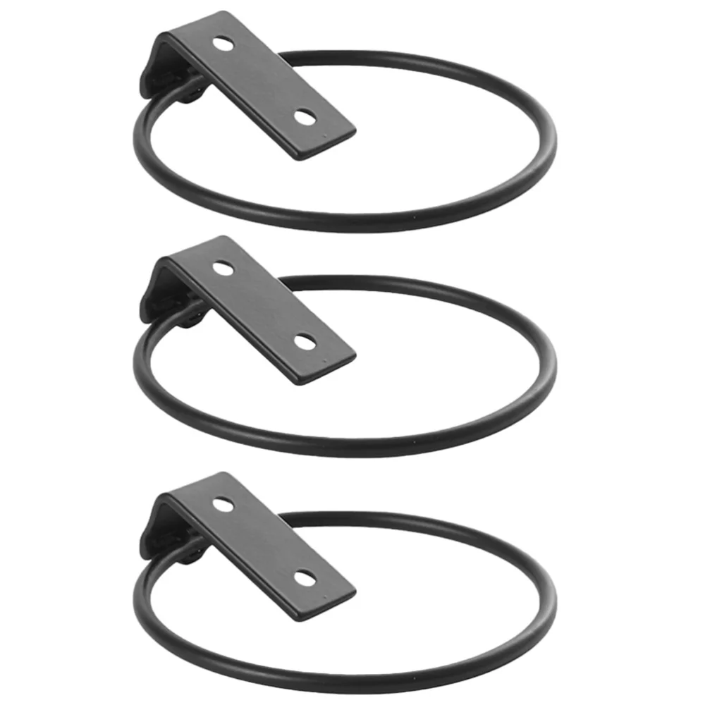 

3pcs Wall Mounted Flower Pot Tray Metal Iron Ring Flowerpot Wall Bracket Planter Tray (13.5x11x6.5cm)
